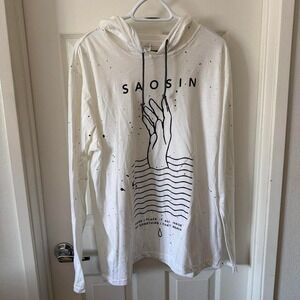 White Saosin long sleeve shirt with black splatter